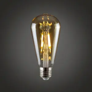 5 Pack E27 Amber Glass Bodied Pear LED 4W Warm White 1800K 240lm Light Bulb