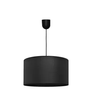 Luminosa Alba Cylindrical Pendant Ceiling Light Black 45cm