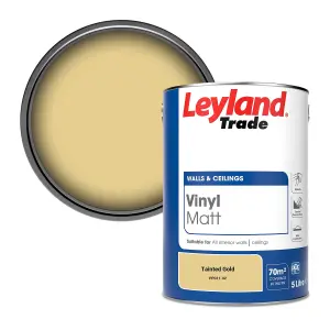 Leyland Trade Vinyl Matt Walls & Ceilings Emulsion Paint Tainted Gold (PPG11-02) 5L