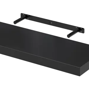 GoodHome Cusko Black Rectangular Floating shelf (L)80cm x (D)23.5cm