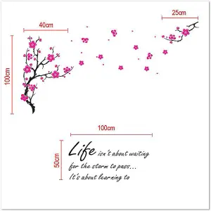 Walplus Huge Flowers Blossom Butterflies Children Wall Stickers Dance Rain Paper Quote