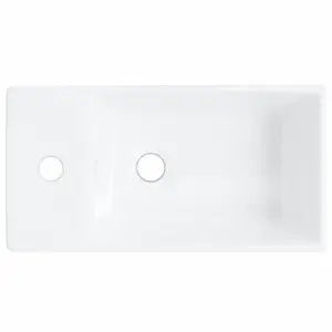 Latryce White Ceramic Rectangular Bathroom Sink