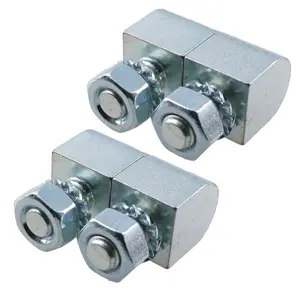 2pk Lift Off Knuckle Hinge M8 Studs Brass Pin 16x30mm Heavy Duty Industrial