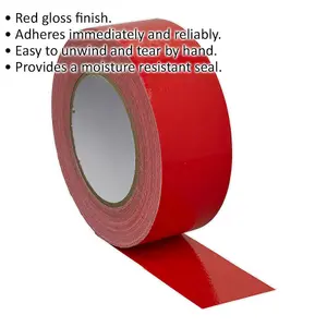 High-Quality 50mm x 50m Red Duct Tape - Easy Tear and Moisture Resistant