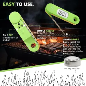 Oliver's Kitchen - Instant Read Digital Meat Probe Thermometer (Green)