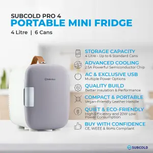 Subcold Pro 4L Mini Fridge Grey