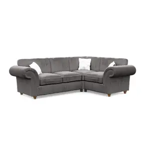 Windsor Steel Small Corner Sofa - Brown Feet