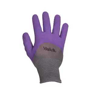 Mulch. Get A Grip Gardening Gloves Lavender 100% Polyester Textured Surface for Extra Grip Medium Size 8 - 1 Pair