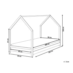 Wooden Kids House Bed EU Single Size Light APPY