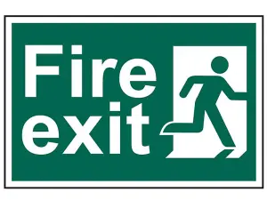 Fire Exit Safety Sign - Man Running Right - Durable PVC 300 x 200mm