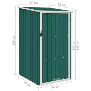 Berkfield Garden Shed Green 87x98x159 cm Galvanised Steel