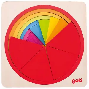 Goki Rainbow Puzzle Circle Layered Stacking Game