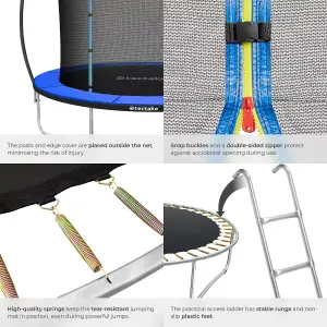 Trampoline Jumpy - tear resistant mat, safety net, padded edges, entry ladder - 366 cm