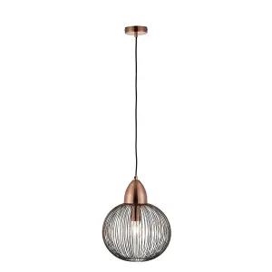 Luminosa Nicola 1 Light Ceiling Wire Pendant Antique Copper, E27