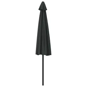 Berkfield Balcony Parasol with Aluminium Pole Black 300x150x253 cm Half