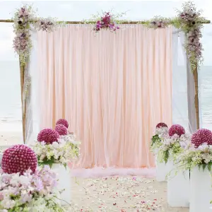 3x6 M Ice Silk Backdrop Curtain Photography Scenery for Christmas Events Decor, Rose Gold