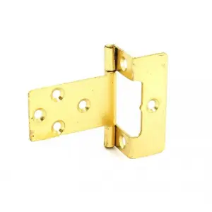 Securit Cranked Br Plated Flush Hinges (Pack Of 2) Gold (One Size)