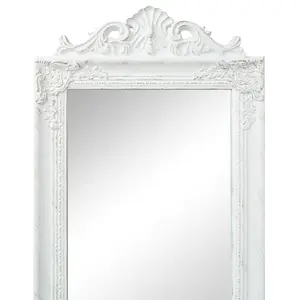 Berkfield Free-Standing Mirror Baroque Style 160x40 cm White