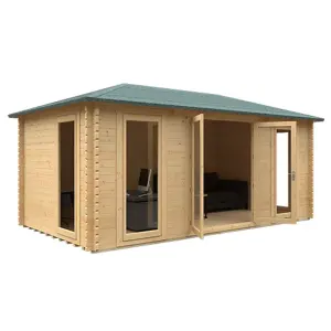 18ft x 10ft (5350mm x 2982mm) Horsforth "The Brooklyn" 44mm Log Cabin With 4 Opening Windows