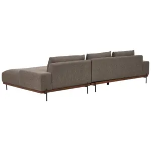 Corner Sofa MARIFERD Brown Fabric Left Hand