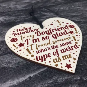 Red Ocean Novelty Valentines Gift For Boyfriend Gift For Him Handmade Wooden Heart Plaque Romantic Gift Idea