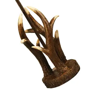 Traditionally Designed Antler Resin Table Lamp Base in a Rustic Bronze Finish