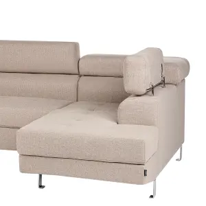 Corner Sofa NORREA Beige Fabric Left Hand