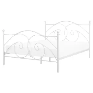 Metal EU King Size Bed White DINARD