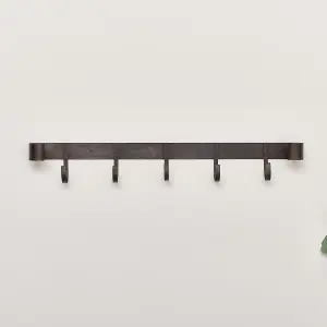 Melody Maison Large Rustic Iron Wall Hook Storage Rack