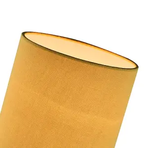 Contemporary and Elegant Mustard Ochre Linen Fabric 18cm Cylinder Lamp Shade