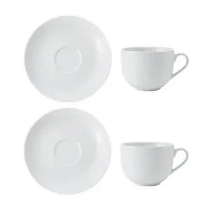 Mikasa Chalk Set of 2 220ml Teacups & Saucers