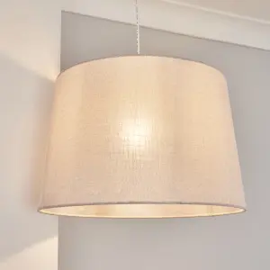 Inlight Petra Light Grey Woven effect Slubby Light shade (D)40cm