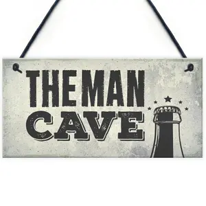 Red Ocean Man Cave Vintage Hanging Plaque Sign Fathers Day Gift Bar Shed Games Room Boys Bedroom