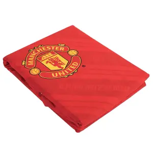 Manchester United FC Core Stripe Duvet Cover Set Red/Yellow/Black (Single)