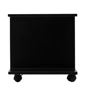 HOMCOM Modern TV Cabinet Stand Storage Shelves Table Mobile Black