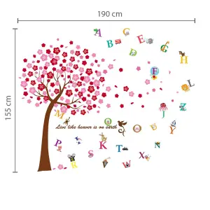 Walplus Combo Kids Huge Pink Tree Wall Sticker - Flowers PVC