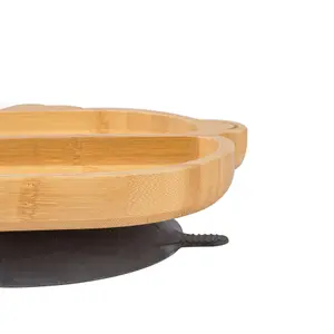 Tiny Dining Monkey Bamboo Suction Plate - Olive Green