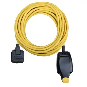 Masterplug 1 socket 13A Yellow Extension lead, 10m