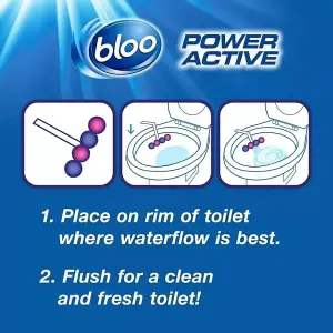 Bloo Power Active Toilet Rim Block Fresh Flower 150g x 3