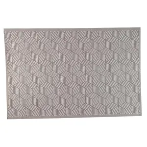 Alfresco Mat - Water Resistant Indoor Outdoor Geometric Pattern Rug for Patio, Decking, Balcony, Kitchen - 180 x 120cm, Grey