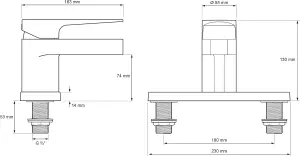 Mira Shower Precision 2.1817.004 Bath Tap + Basin Pillar Taps Chrome 2.1817.002