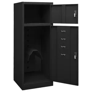 Berkfield Saddle Cabinet Black 53x53x140 cm Steel