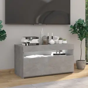 Berkfield TV Cabinet with LED Lights Concrete Grey 75x35x40 cm