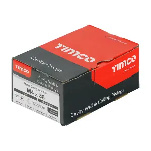 Timco - Metal Cavity Anchors - Zinc (Size M4 x 38 (45mm Screw) - 100 Pieces)