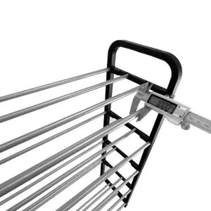 AMOS Metal 5-tier Shoe Rack Organiser - Black & Silver