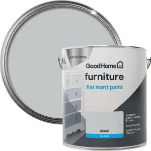 GoodHome Renovation Denali Flat matt Multi-room Furniture paint, 2L