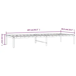 Berkfield Metal Bed Frame White 80x200 cm