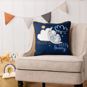 Peter Rabbit TM Peter Rabbit Sleepy Head Velvet Piped Feather Rich Cushion