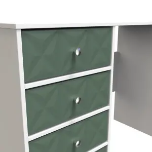 Toledo 4 Drawer Vanity in Labrador Green & White (Ready Assembled)