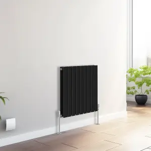 Right Radiators 600x612 mm Horizontal Double Flat Panel Designer Radiator Black